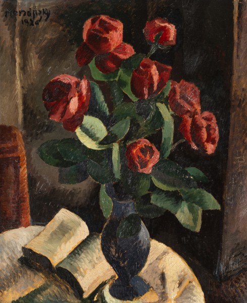 Nature morte aux roses et au livre